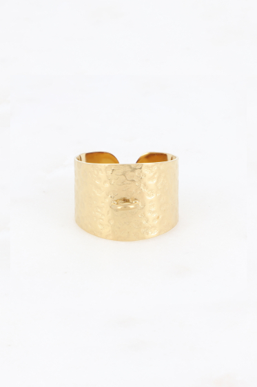 Mayorista Bohm - Anillo de casillero - anillo grueso martillado, ideal para amuletos