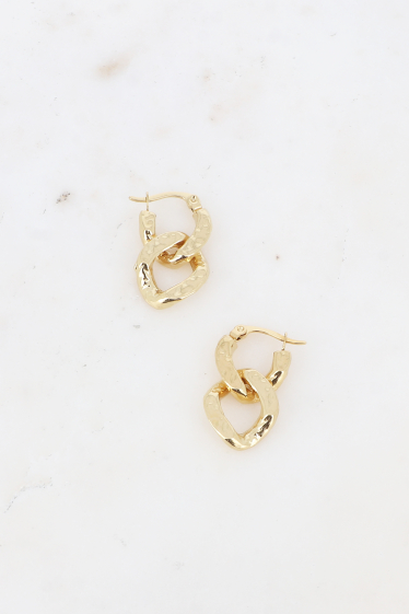 Wholesaler Bohm - Ratchet earrings - double textured curb chain