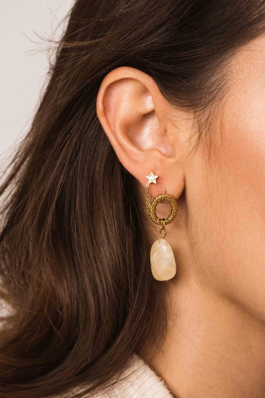 Wholesaler Bohm - Joelle earrings with white zircon