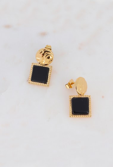 Wholesaler Bohm - Maude Golden Earrings with natural stones