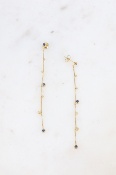 Grossiste Bohm - Boucles pendantes - chaîne pendante, boules et cristaux taillés