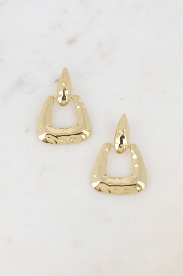 Wholesaler Bohm - Drop earrings - hammered geometric shapes