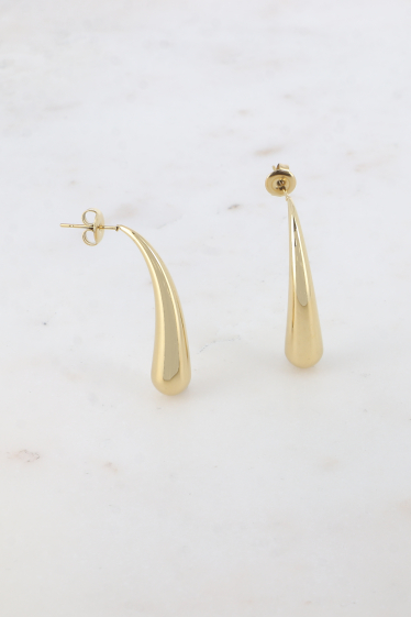 Wholesaler Bohm - Dangle earrings - stainless steel dangling drop 7x32mm