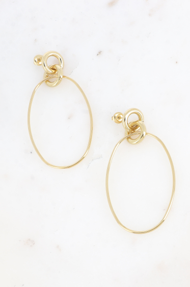Wholesaler Bohm - Drop earrings - large thin oval rings 41x68 mm