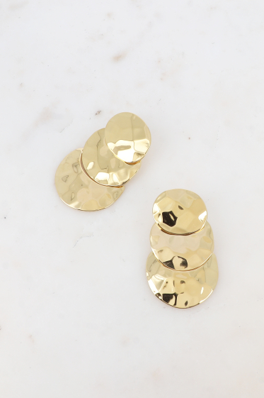 Wholesaler Bohm - Penny drop earrings - faceted rounds