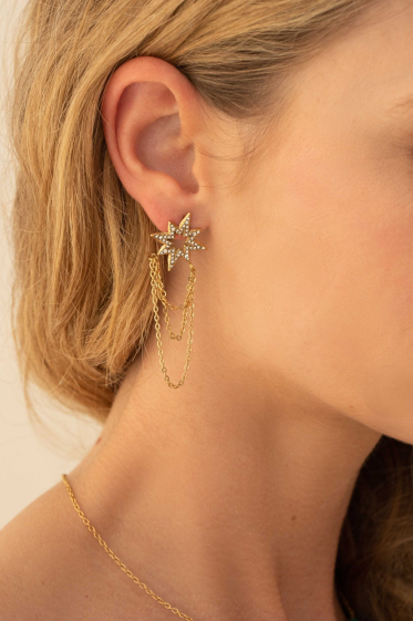Wholesaler Bohm - Starssilla dangling earrings - star and dangling chains