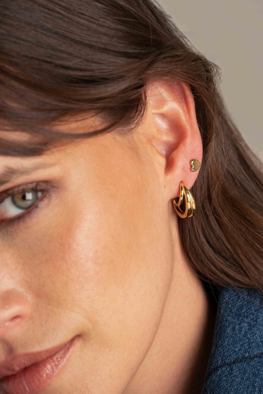 Wholesaler Bohm - Stud earrings Alda - heart