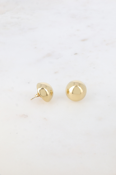 Wholesaler Bohm - Bullet earrings - half ball 16 mm in stainless steel