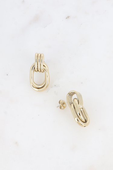 Wholesaler Bohm - Stainless steel stud earrings - double ring