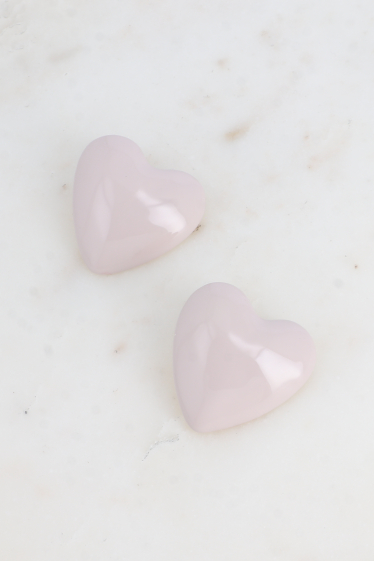 Wholesaler Bohm - Stud earrings - large enamel heart