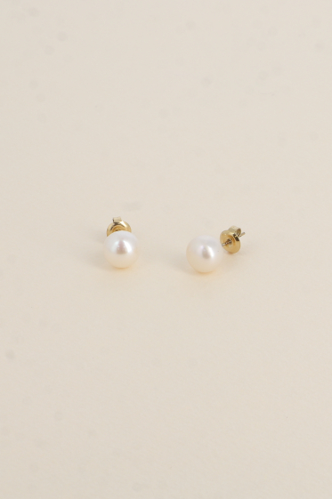 Mayorista Bohm - Pendientes pulgas - perla de agua dulce de 8 mm (bola)