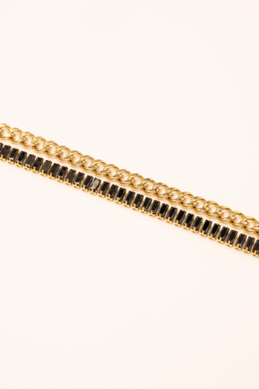 Wholesaler Bohm - Deannille 2 row bracelet - river chain and curb chain