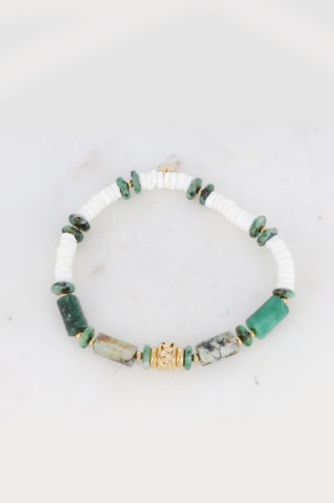 Wholesaler Bohm - Aaliyo bracelet - braided cylinder & natural stones