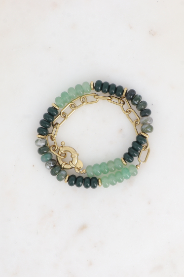 Wholesaler Bohm - Austyn double bracelet - 2 turns with natural stones