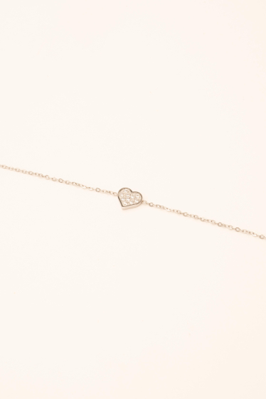 Grossiste Bohm - Bracelet Carla - petit pendentif coeur avec oxydes de zirconium