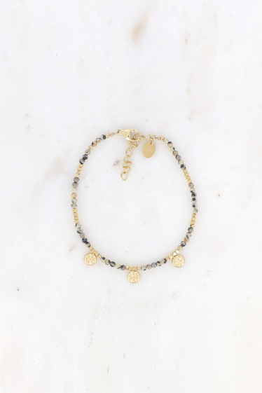 Wholesaler Bohm - Constance bracelet - natural stones and round star tassels