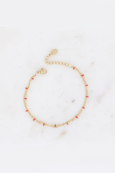 Wholesaler Bohm - Dua bracelet - 2 chains with enamel