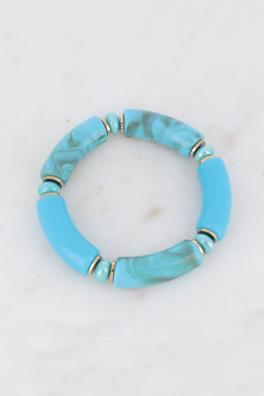 Grossiste Bohm - Bracelet élastique avec perles en céramique et résine