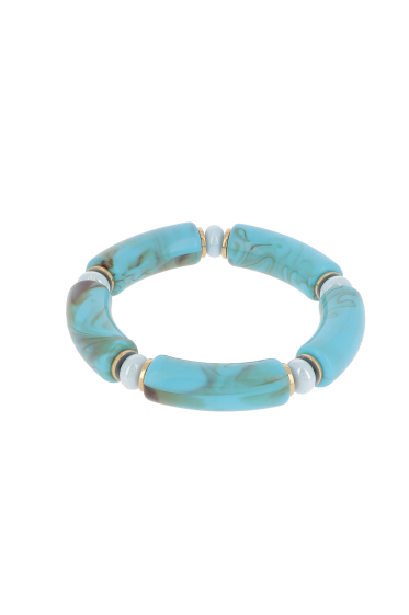 Grossiste Bohm - Bracelet élastique avec perles en céramique et résine