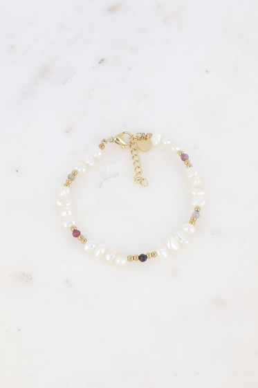 Grossiste Bohm - Bracelet Galice - perles d'eau douce et pierres naturelles