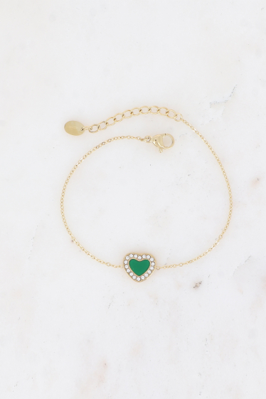 Großhändler Bohm - Hera-Halskette – Herz aus Emaille und Zirkoniumoxiden
