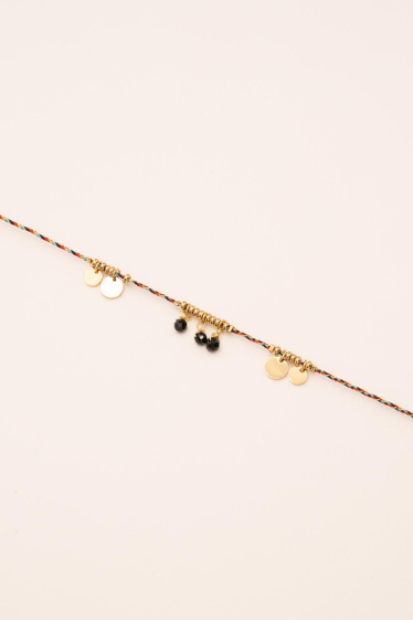 Wholesaler Bohm - Jasmina bracelet - on cord, steel tassel & 3 natural stones