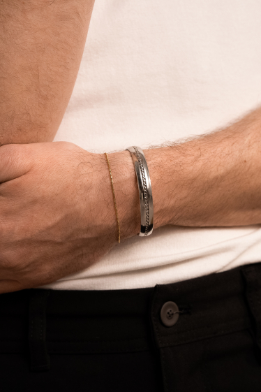 Großhändler Bohm - Kim S Armband – feines Edelstahlgeflecht 17–20 cm