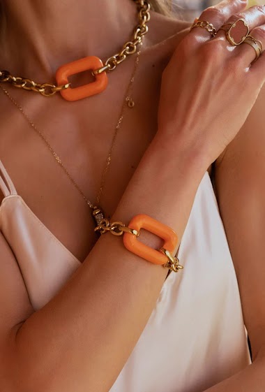 Grossiste Bohm - Bracelet Leia - anneau en résine colorée