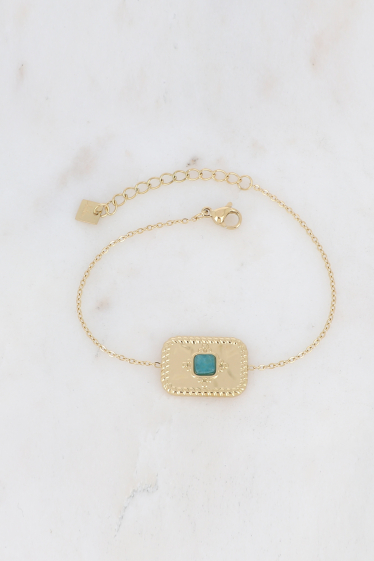 Wholesaler Bohm - Lexane bracelet with rectangle with square natural stone
