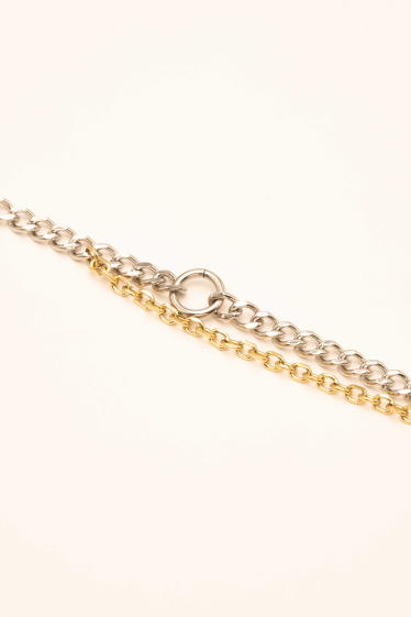 Wholesaler Bohm - Maël M bracelet - UNISEX - 2 rows, curb and convict link 23 cm