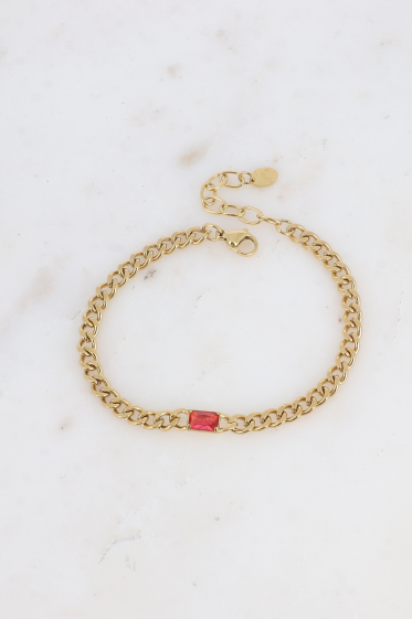 Wholesaler Bohm - Bracelet - curb chain and rectangular crystal