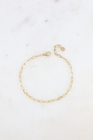 Großhändler Bohm - Armband – längliches ovales Geflecht aus Edelstahl