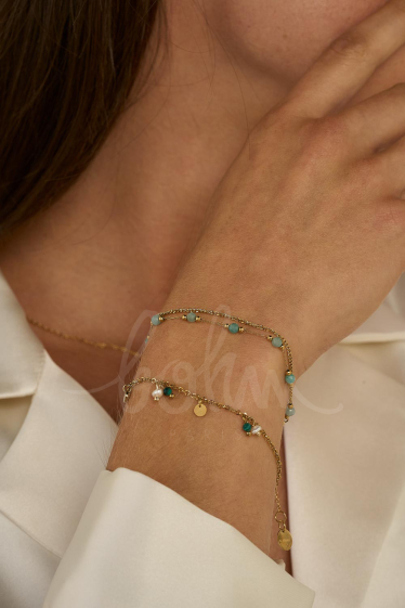Grossiste Bohm - Bracelet Maryse - perles d'eau douce et pierres naturelles