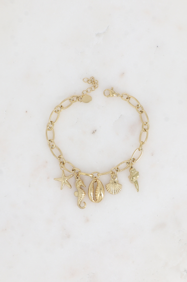 Wholesaler Bohm - Bracelet - multi sea charms (seahorse, shells)