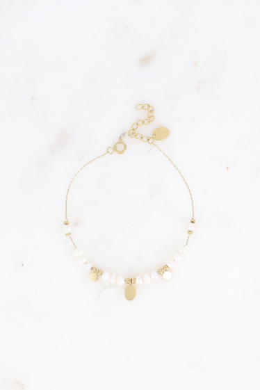 Grossiste Bohm - Bracelet - pampilles ovale et rondes avec perles d'eau douce