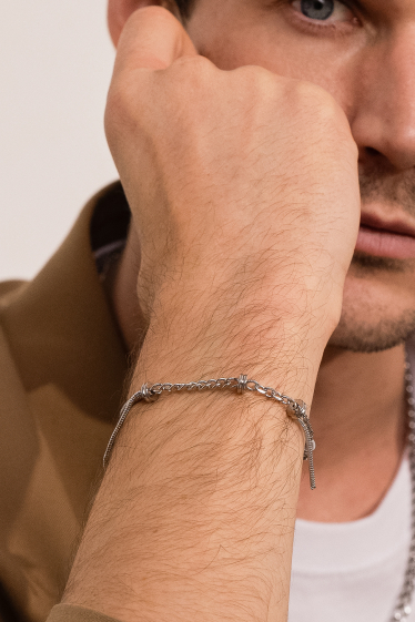 Wholesaler Bohm - Sidney S bracelet - UNISEX - curb, convict and snake links 19.5cm