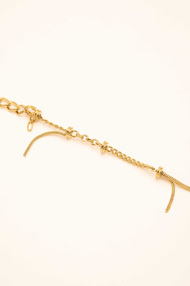 Grossiste Bohm - Bracelet Sidney S - UNISEX - mailles gourmette, forçat et serpent 19,5cm