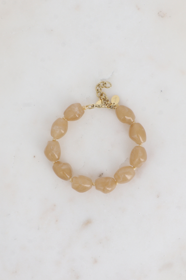 Grossiste Bohm - Bracelet sur cordon - grosses perles en résine colorée