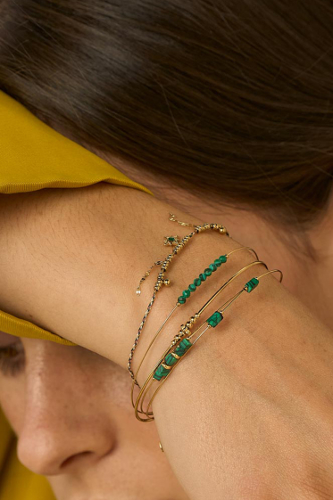 Grossiste Bohm - Bracelet Tanaïs - sur cordon, pendentif étoile et chaînes pendantes