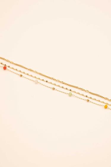 Wholesaler Bohm - Vanessa bracelet - 3 rows and glass paste
