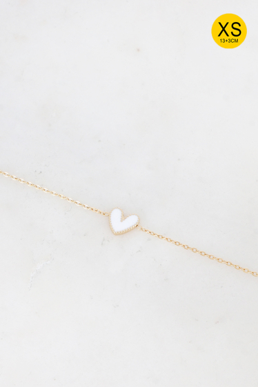 Wholesaler Bohm - Yesenia XS bracelet - small heart pendant in colored enamel