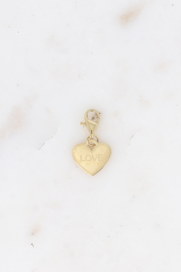 Wholesaler Bohm - Charm - stainless steel with heart tassel and "LOVE" message