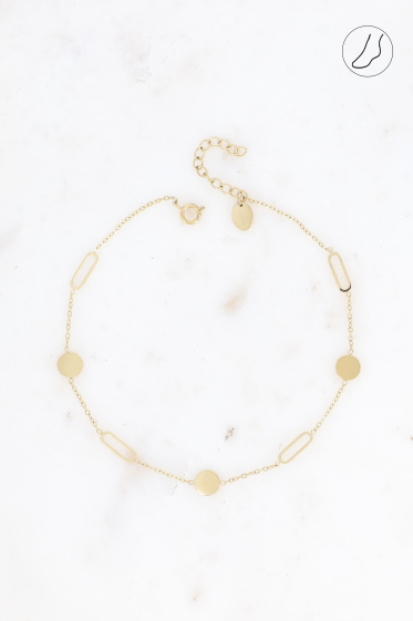 Wholesaler Bohm - Anklet - round and elongated openwork oval lozenges