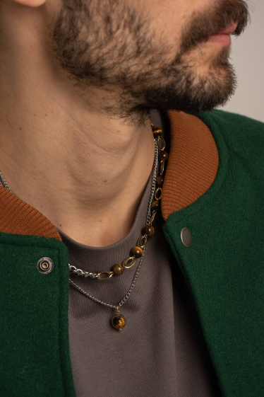Wholesaler Bohm - Ezia 2-row necklace - unisex, natural stones