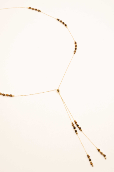 Wholesaler Bohm - Carra necklace - Y or tie and natural stones