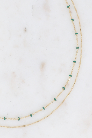 Wholesaler Bohm - Dua necklace - 2 chains with enamel