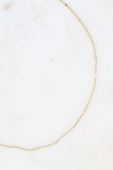 Wholesaler Bohm - Necklace - choker, simple thin and flattened curb chain link