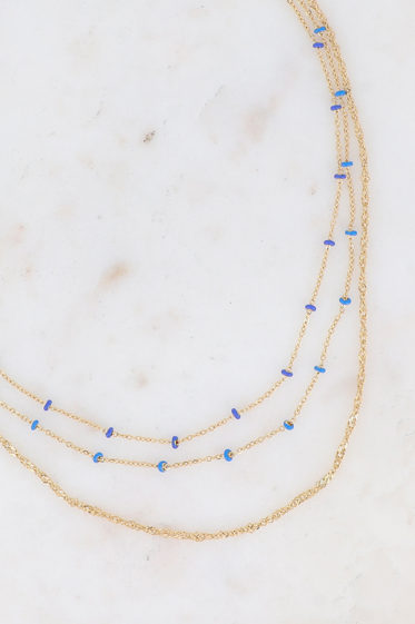 Wholesaler Bohm - Frederique necklace - 3 chains with enamel