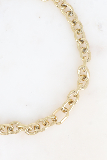 Großhändler Bohm - Halskette – großes Netz mit ovalen Edelstahlringen