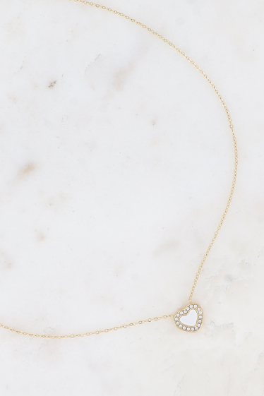 Großhändler Bohm - Hera-Halskette – Herz aus Emaille und Zirkoniumoxiden